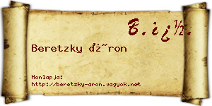 Beretzky Áron névjegykártya