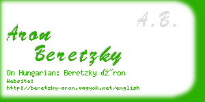 aron beretzky business card